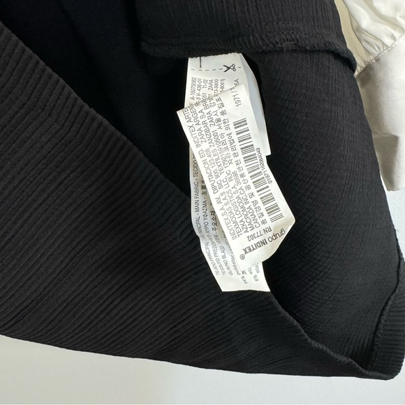 Zara Basic Collection Black Ribbed Dress Contrasting White Sleeves - Picture 8 of 8